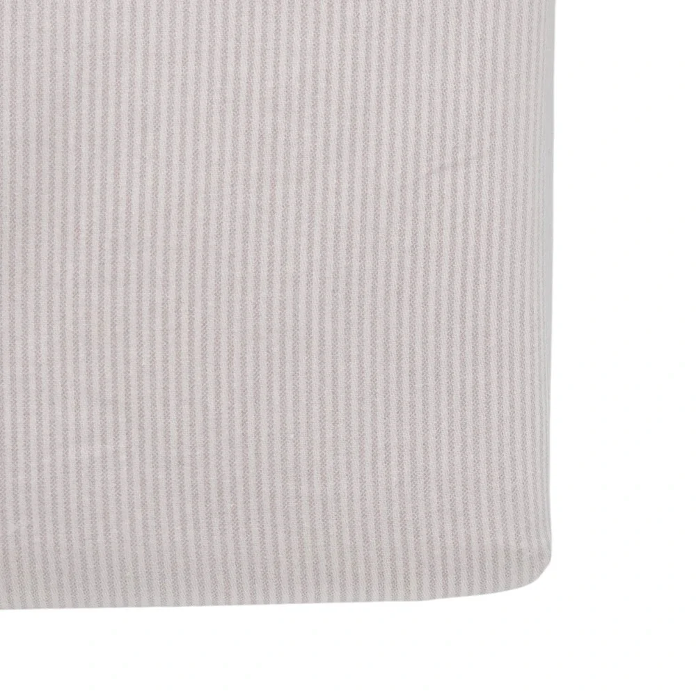 Brooks Brothers Striped Cotton Queen Sheet Set of 4pc White Taupe